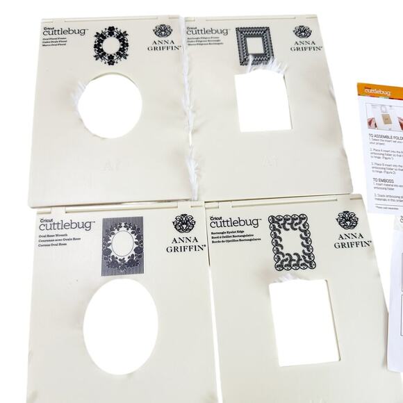 Anna Griffin Cuttlebug Embossing Folder & Die Set 4 Frames Cricut Compatible - Picture 2 of 4
